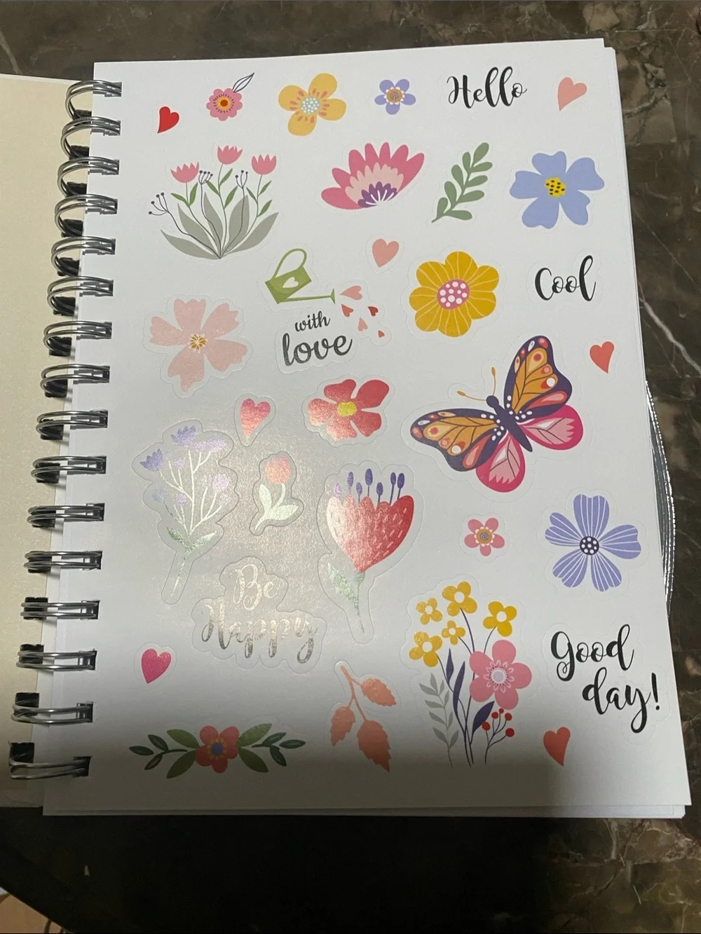 POSH + POP Silver Bow Top Ballpoint Pen and journal with stickers